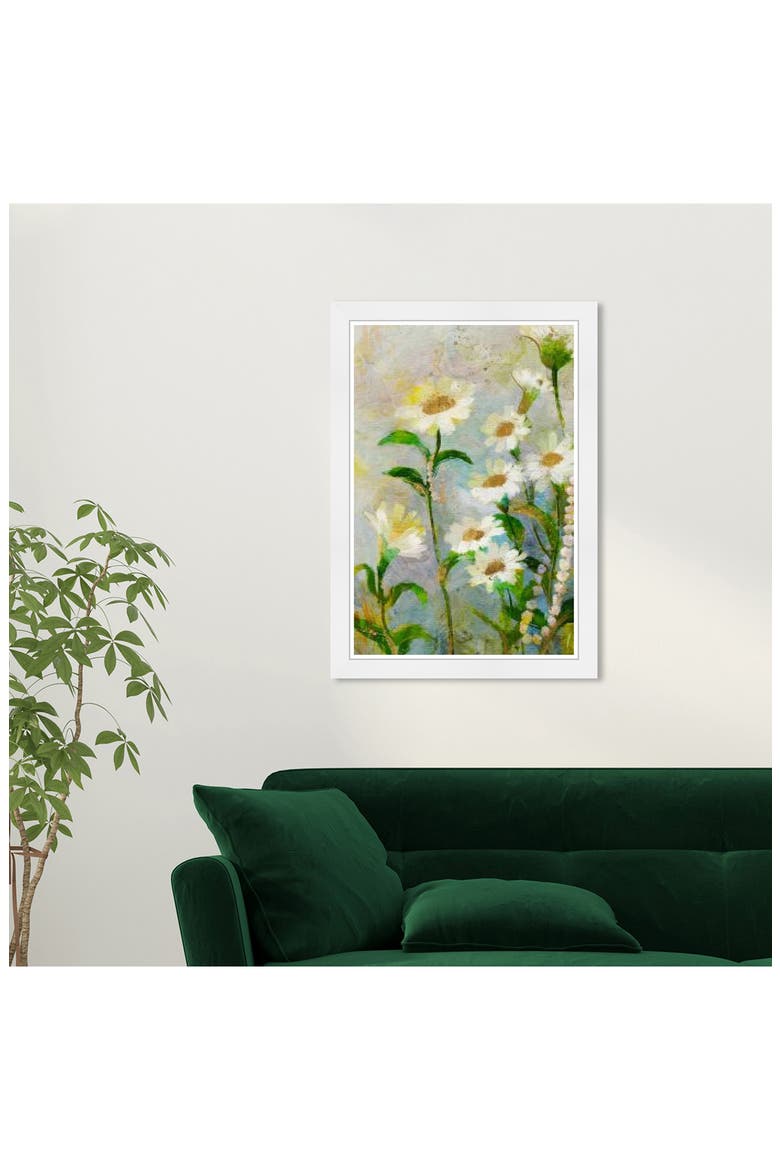 'Daisies' Framed Wall Art, Alternate, color, GREEN
