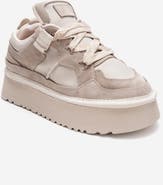 Forever & Always Shoes Riven Leather Platform Sneaker