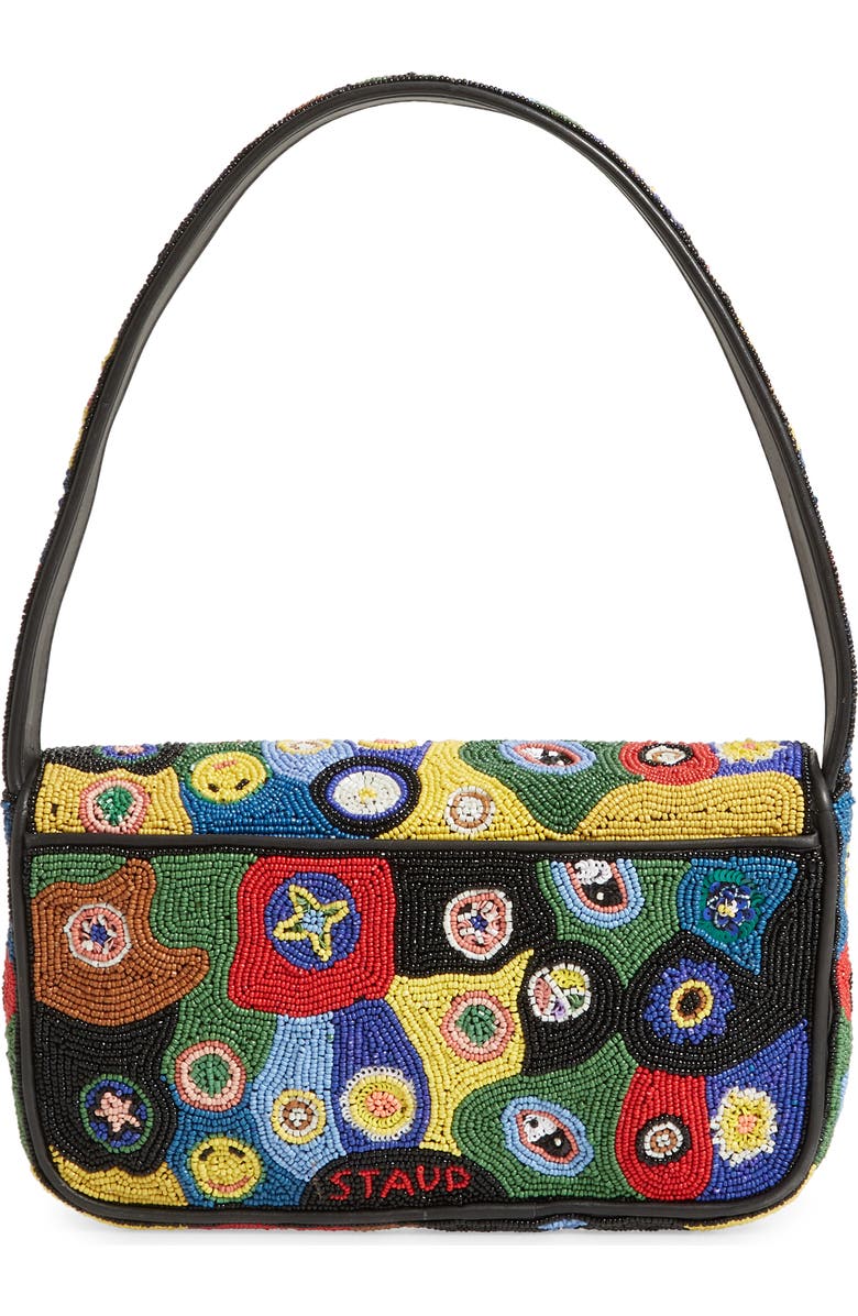 STAUD Tommy Beaded Shoulder Bag, Alternate, color, Black Millefiori