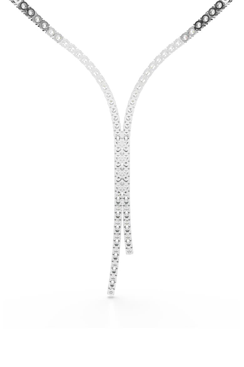 Matrix Crystal Tennis Y-Necklace, Alternate, color, WHITE/ SILVER