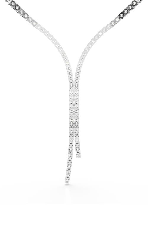 Shop Swarovski Matrix Crystal Tennis Y-necklace In White/silver
