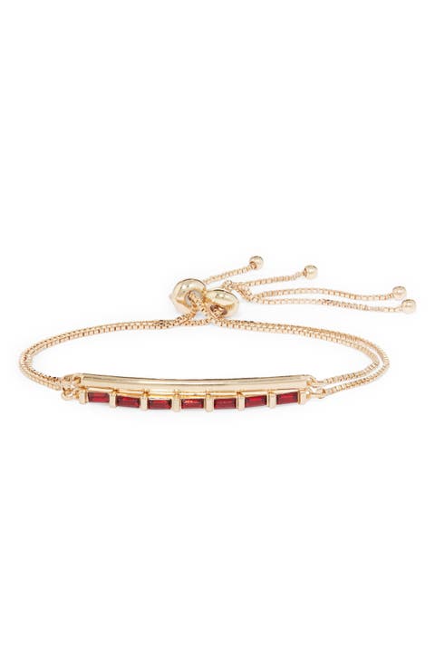 Baguette Cut Bar Slider Bracelet
