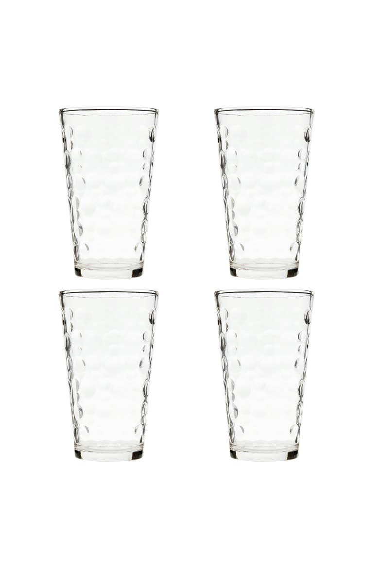 4 Piece 16 Ounce Bubble Glass Tumbler Set, Alternate, color, Clear