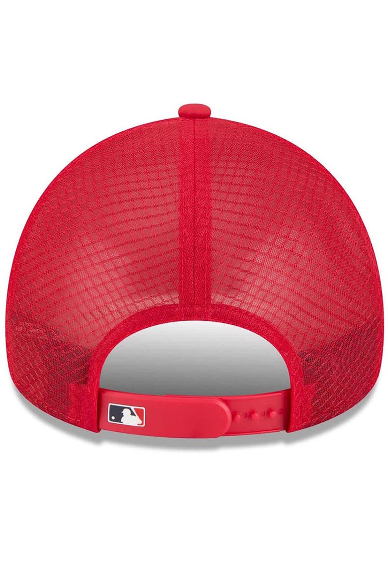 Men's New Era Red Boston Red Sox 2026 Batting Practice Apex 9FORTY Adjustable Trucker Hat, Alternate, color, Red