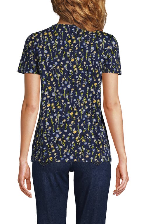 Lands' End Relaxed Supima Cotton V-neck T-shirt In Blue