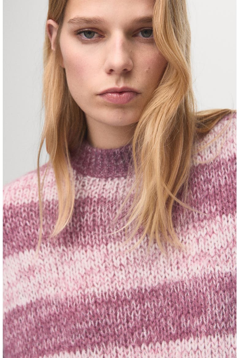 Stripe Oversize Sweater, Alternate, color, PASTEL PINK
