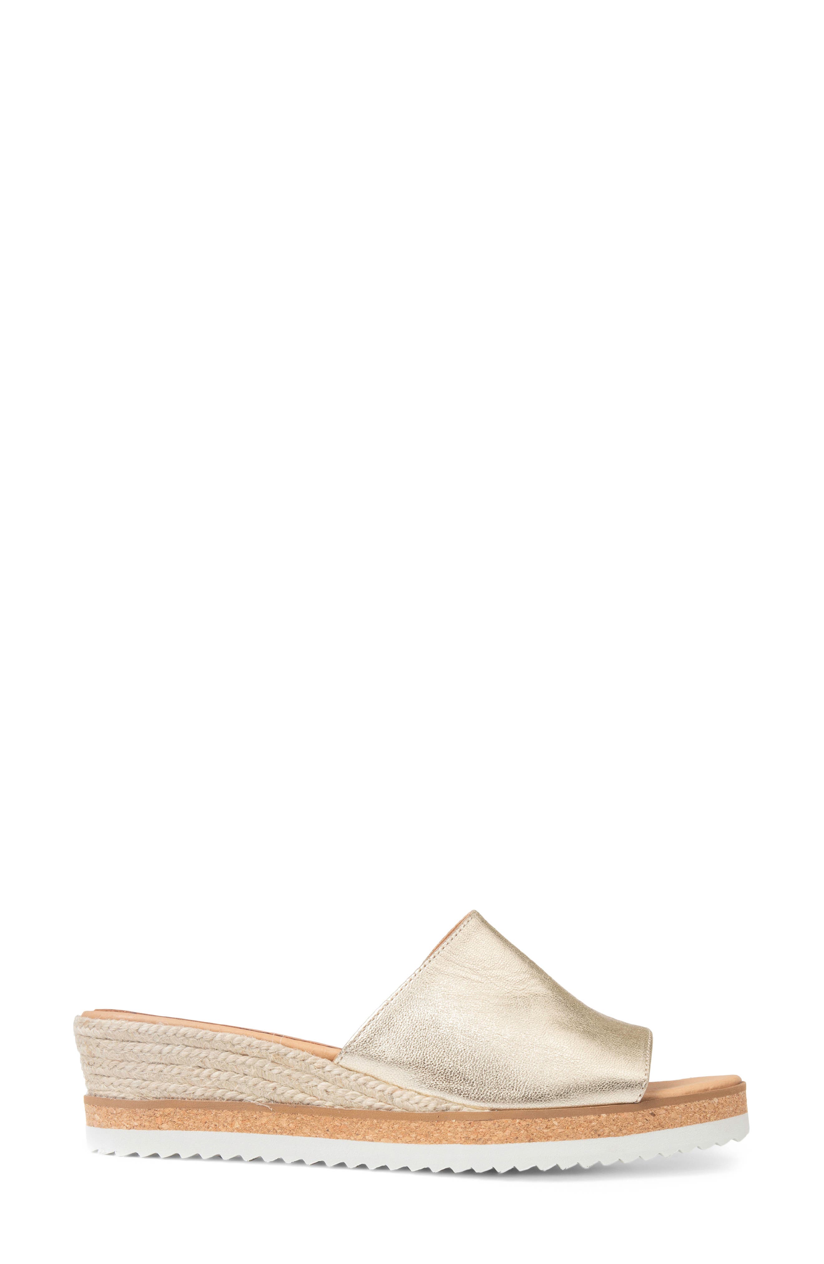 Cannes Sport Wedge Espadrille Sandal, Alternate, color, GOLD LEATHER