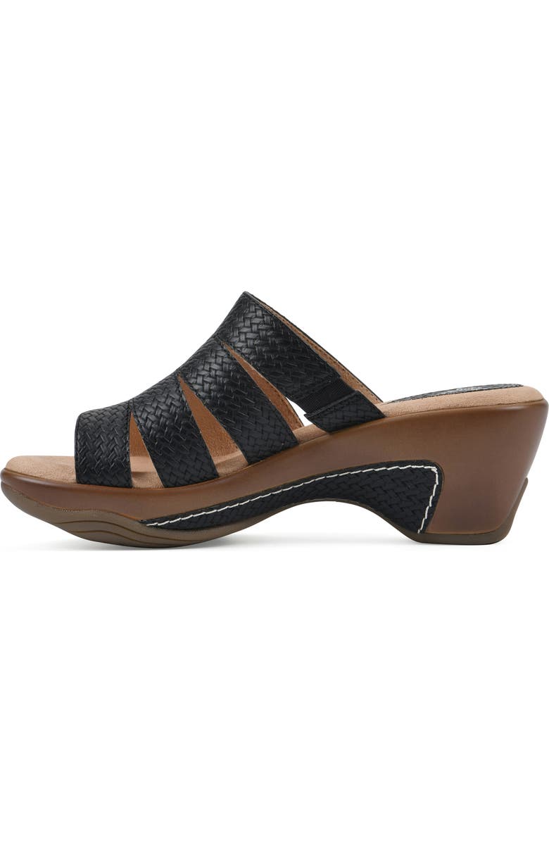 White Mountain Footwear Valora Wedge Sandal, Alternate, color, Black Metallic Woven
