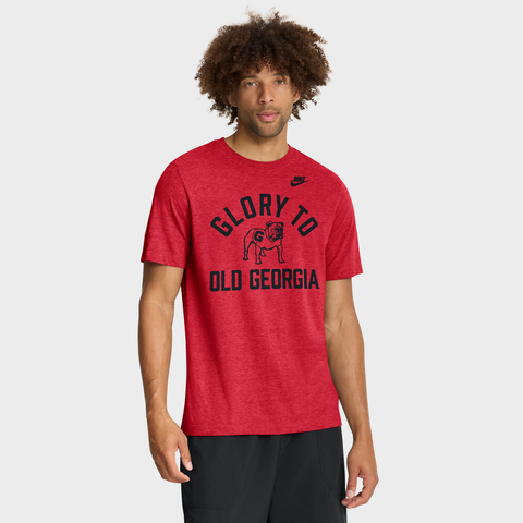 Men's Nike Heather Red Georgia Bulldogs Legacy Mantra Tri-Blend T-Shirt