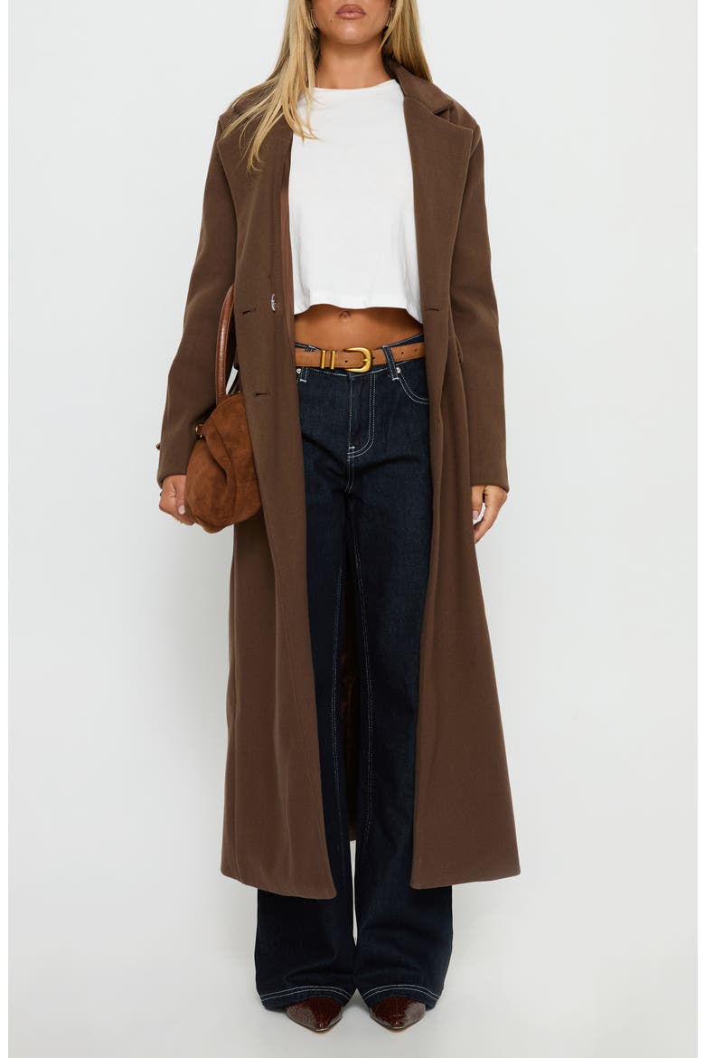 Lovergirl Longline Coat, Main, color, BROWN