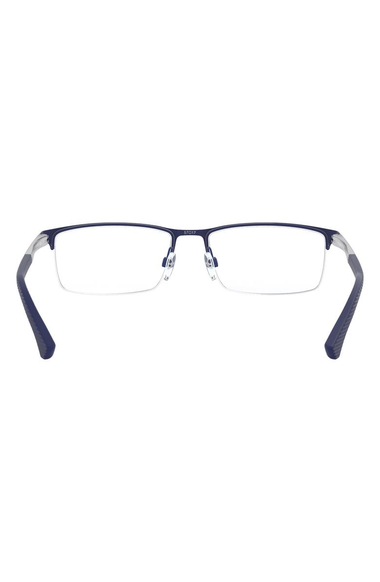 Emporio Armani 53mm Half Rim Optical Glasses, Alternate, color, Rubber Blue / Demo Lens