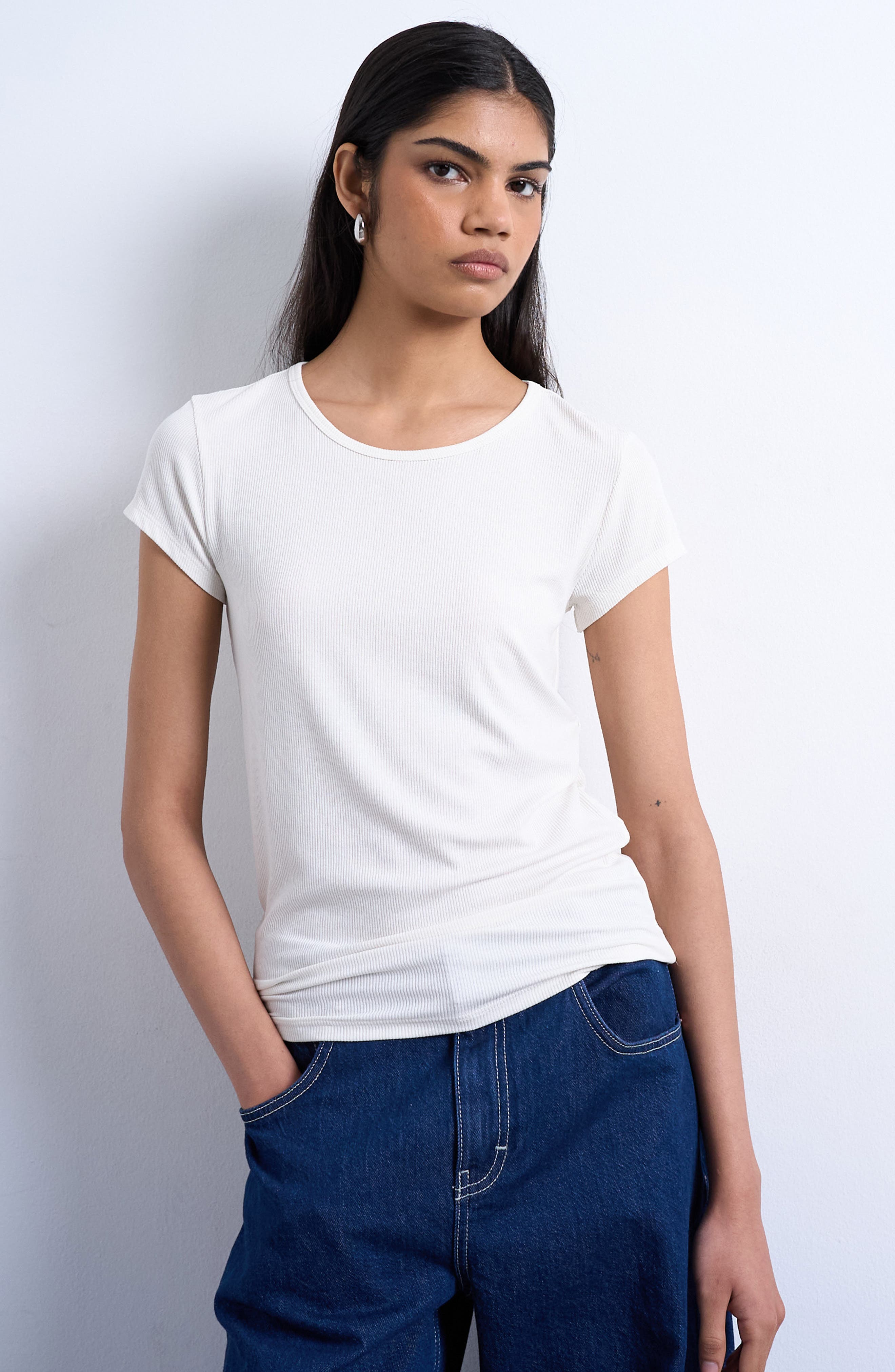 Fitted Rib T-Shirt - image 3