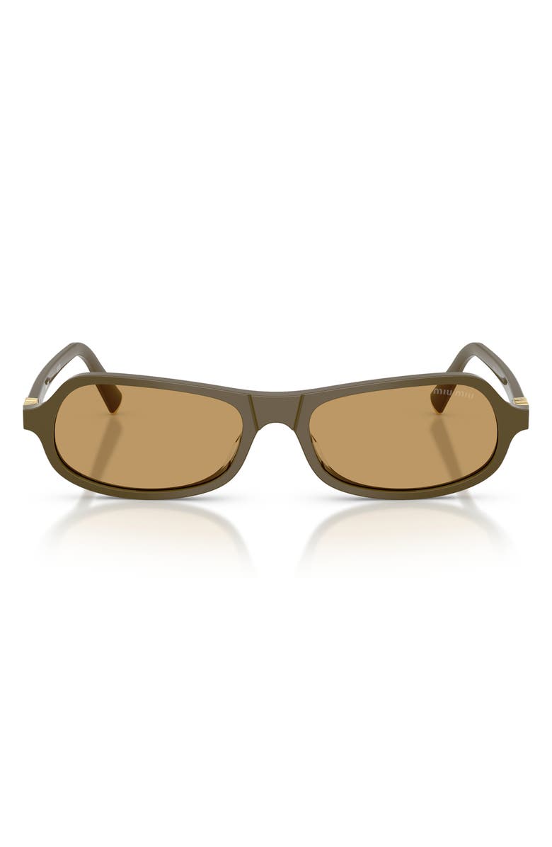 Miu Miu 55mm Irregular Sunglasses, Main, color, Green / Brown