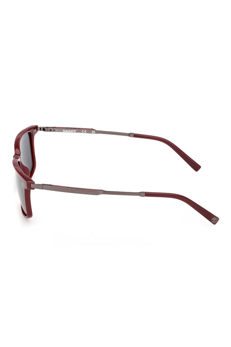 57mm Sunglasses, Alternate, color, SHINY RED / SMOKE POLARIZED