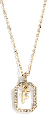 BaubleBar Alicia Intial Pendant Necklace