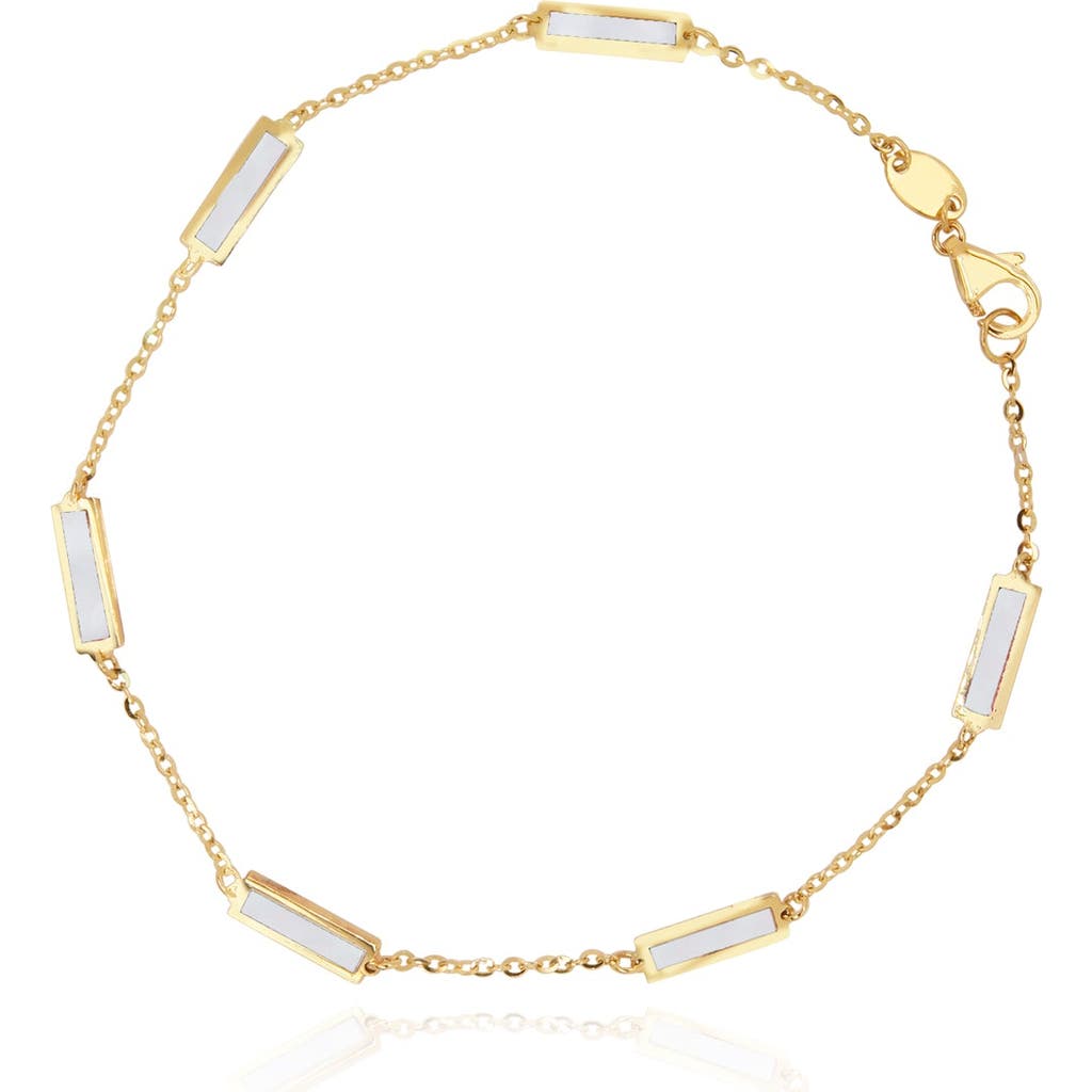 The Lovery Fine Jewelry Mother Of Pearl Bar Chain Bracelet In White