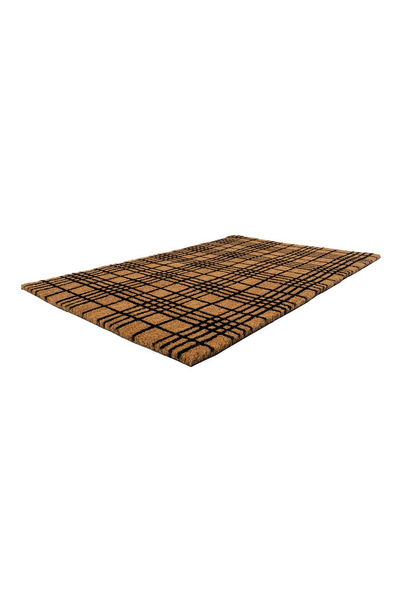 Fine Plaid Doormat, Alternate, color, NATURAL COIR / BLACK