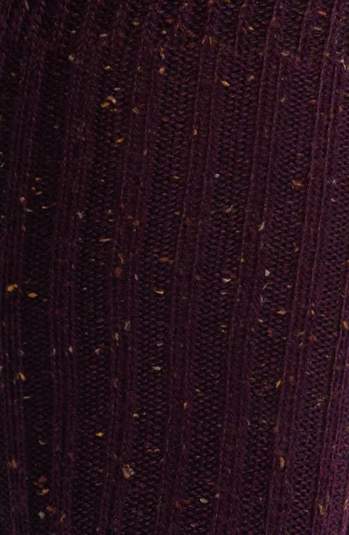Hue Rib Tweed Knee High Socks In Burgundy