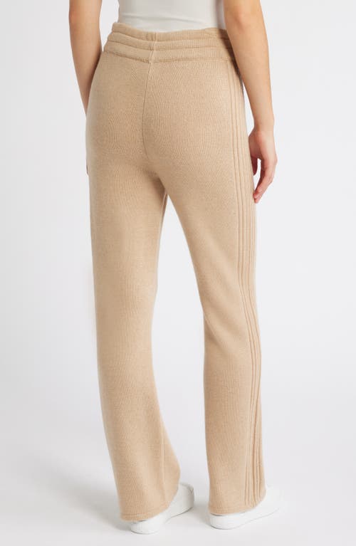 Anne Klein Rib Wide Leg Pants In Latte