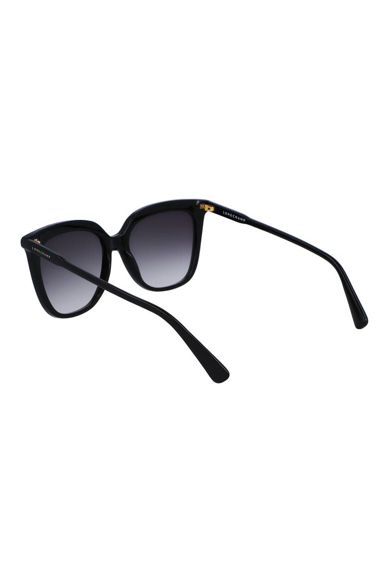 53mm Rectangular Sunglasses, Alternate, color, BLACK