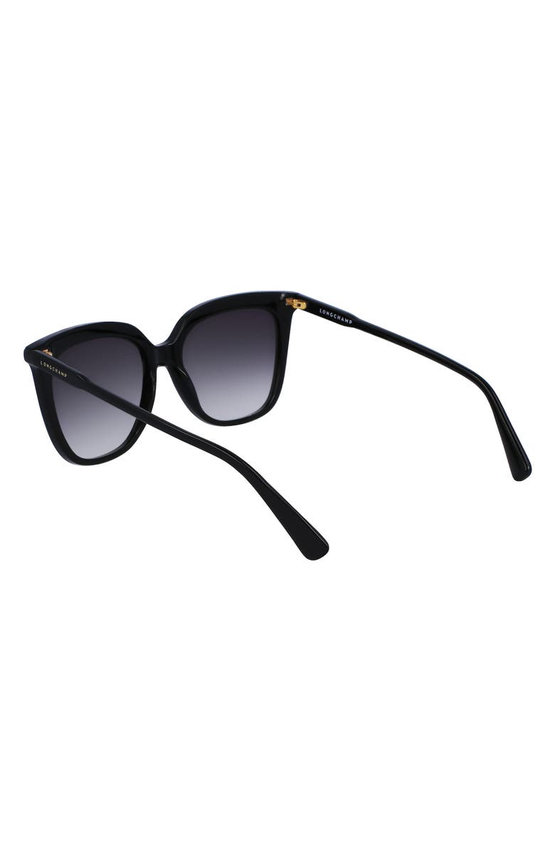 Longchamp 53mm Rectangular Sunglasses, Alternate, color, Black