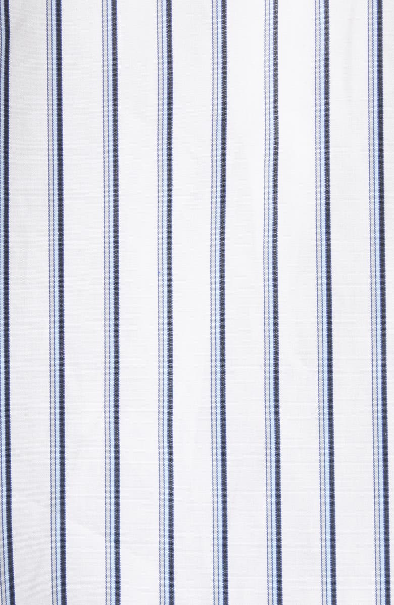 Balenciaga Tucked Short Sleeve Button-Down Shirt, Alternate, color, 9086 White/ Blue