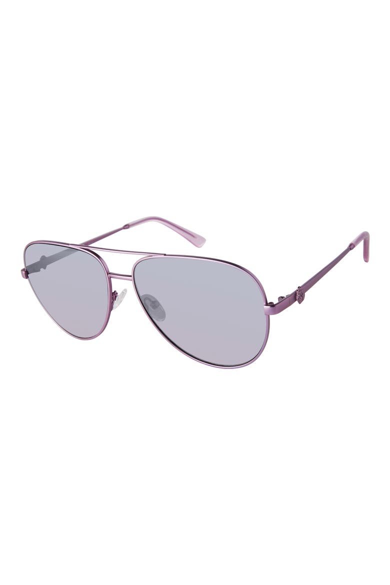 Shoreditch 62mm Oversize Aviator Sunglasses, Alternate, color, LILAC/ VIOLET DECOR AR