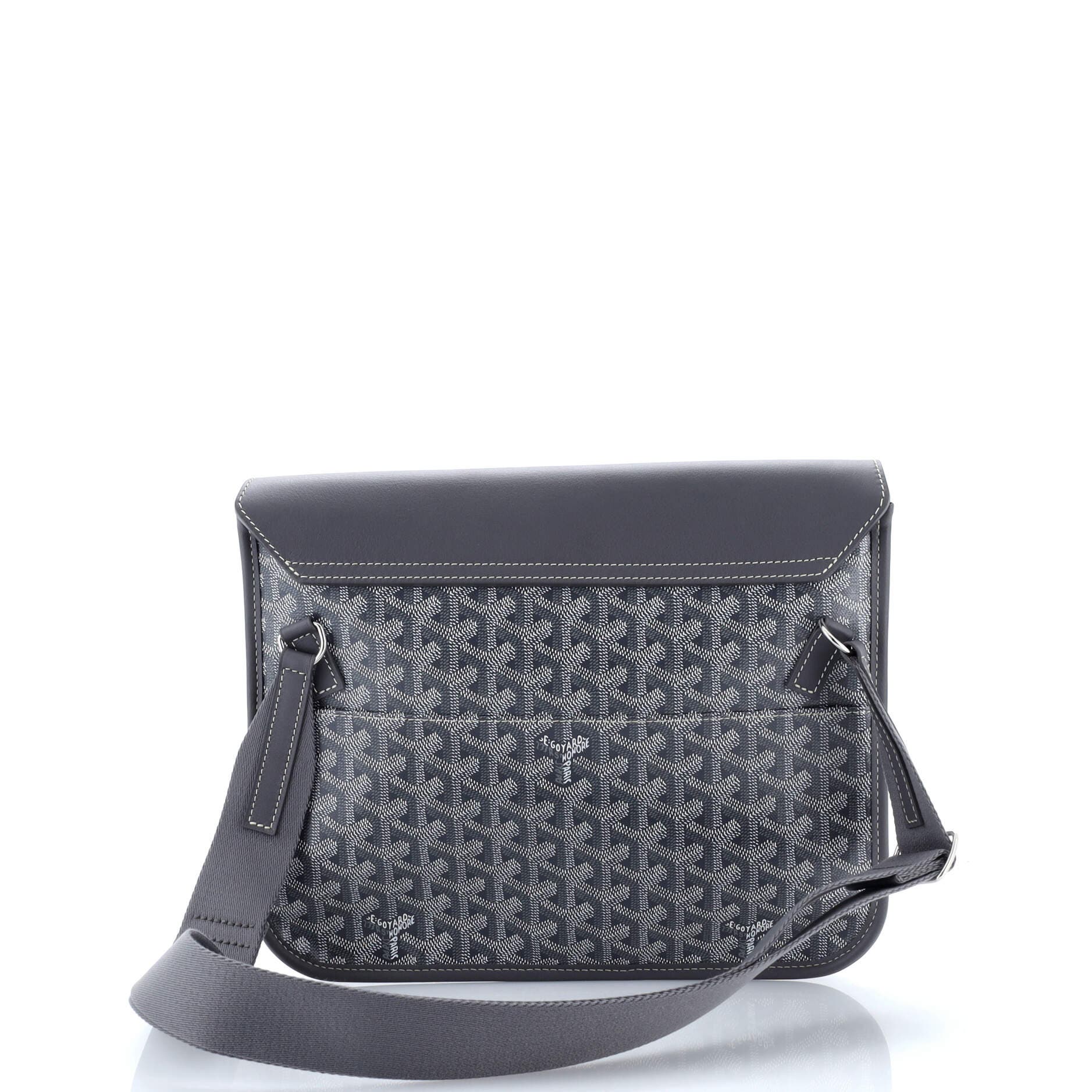 Pre-Owned Goyard Coursier Messenger Bag Coated Canvas and Leather, Alternate, color, Gray