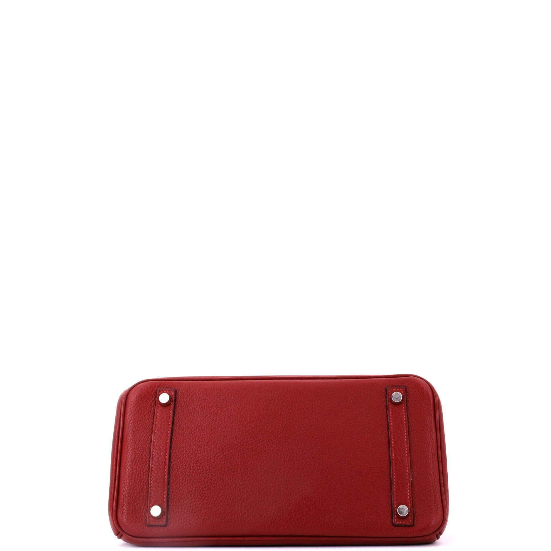 Pre-Owned Hermes Birkin Handbag Red Clemence with Palladium Hardware 30, Alternate, color, Rouge H