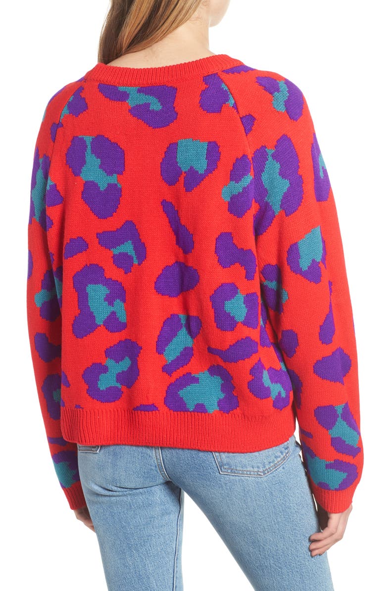 BLANKNYC Leopard Intarsia Sweater, Alternate, color, 