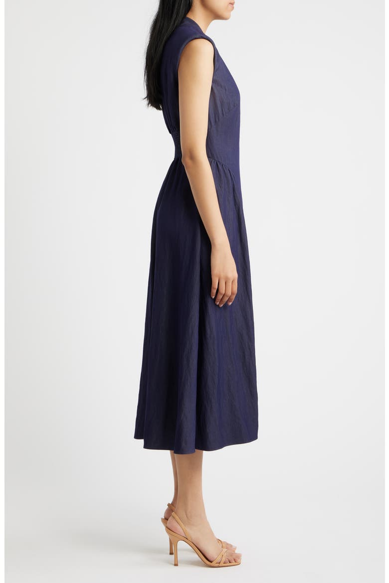 Zip Front Midi Dress, Alternate, color, DENIM