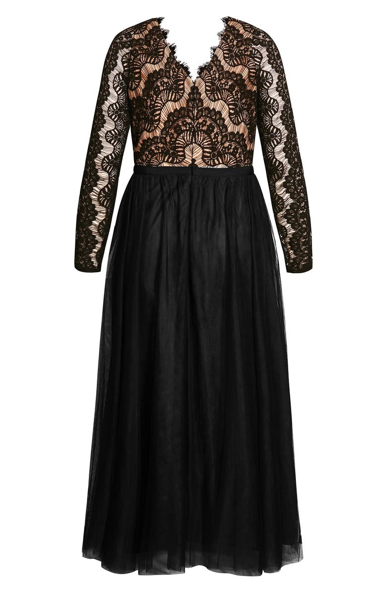 City Chic Rare Beauty Long Sleeve Dress, Alternate, color, 