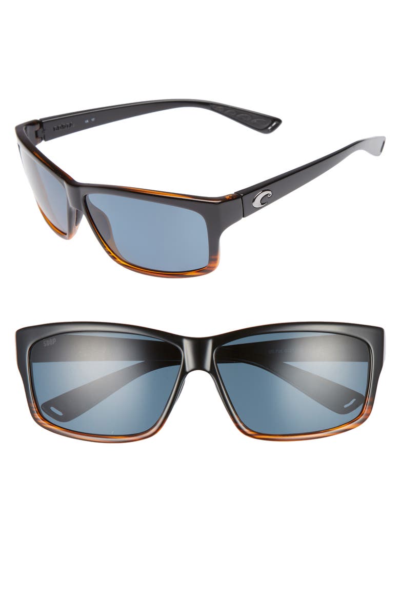 Cut 60mm Polarized Sunglasses, Main, color, SHINY COCONUT FADE/ GREY