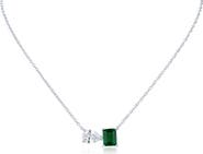 CZ by Kenneth Jay Lane Pear & Emerald Cut Cubic Zirconia Pendant Necklace