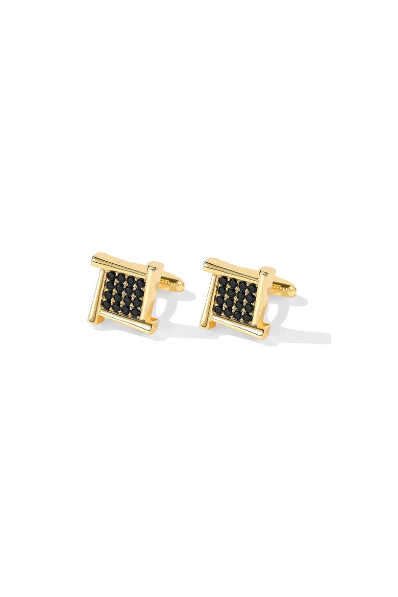 Atlas Square Grid Cufflinks, Main, color, Gold/Black