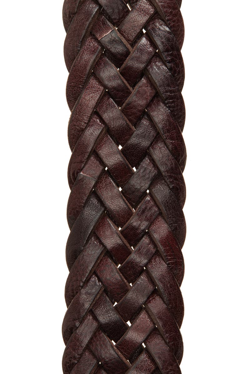 Johnston & Murphy Braided Leather Belt, Alternate, color, Brown
