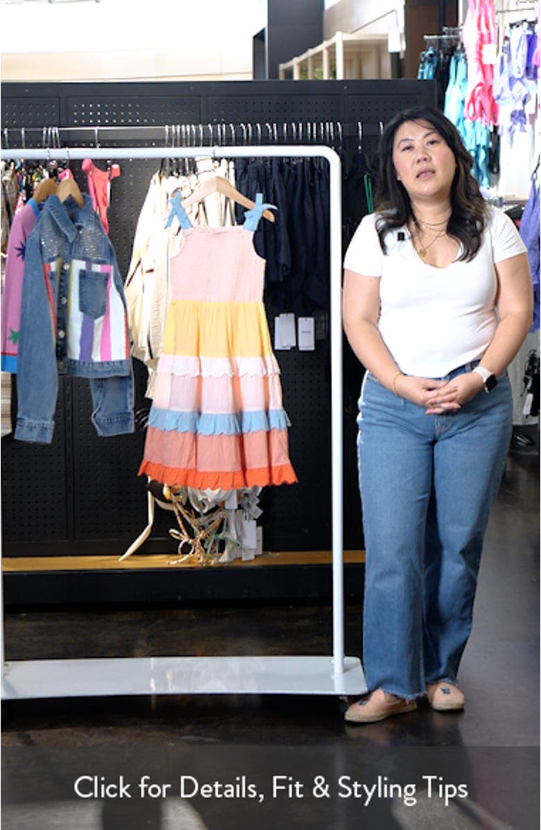 Kids' Smocked Tiered Cotton Sundress, sales video thumbnail