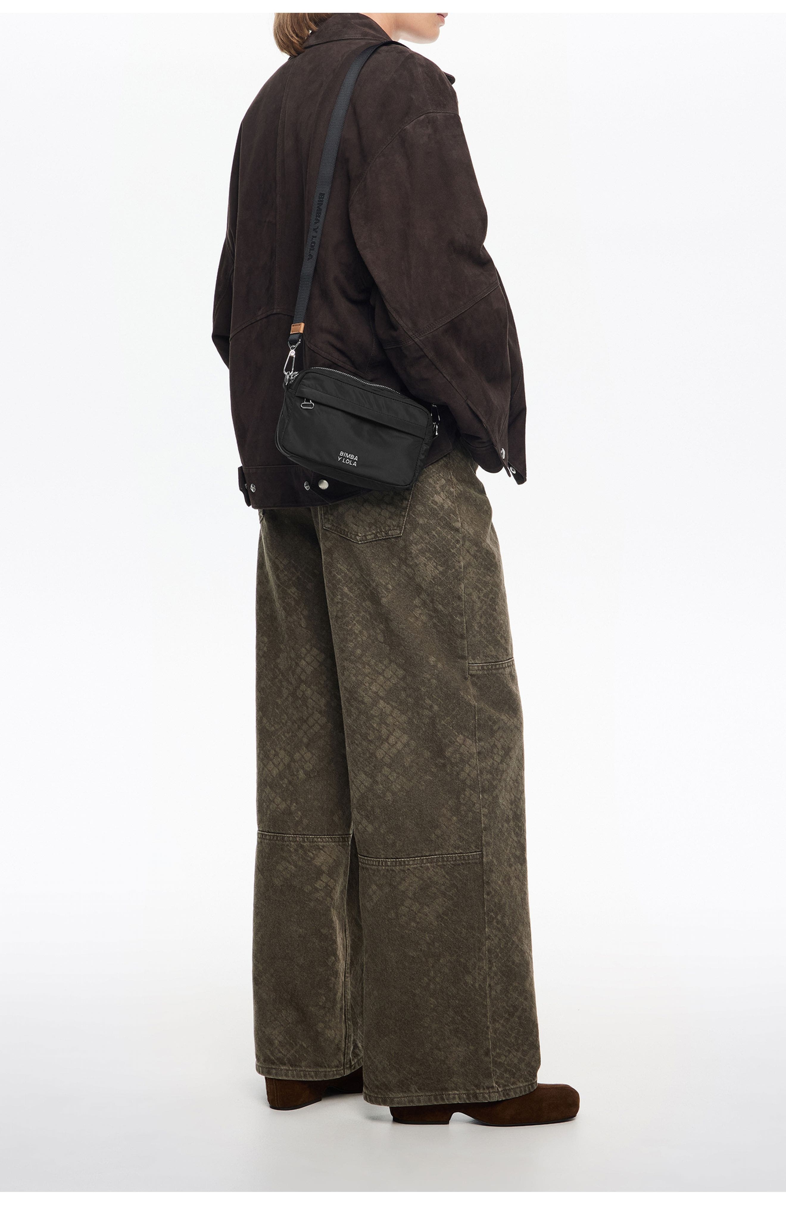 Bimba y Lola Nylon Exterior Crossbody Bag, Alternate, color, Charcoal