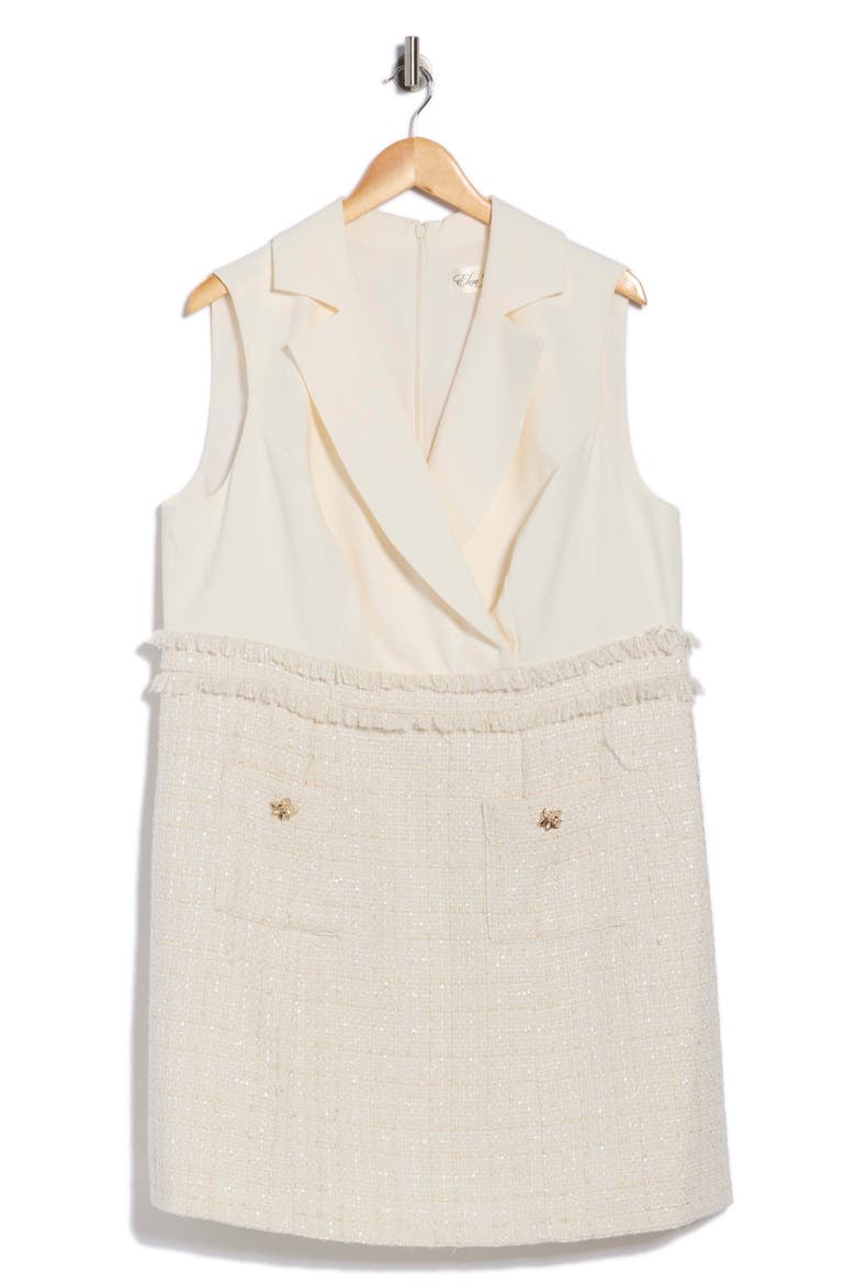 Sleeveless Twofer Sheath Dress, Alternate, color, IVORY