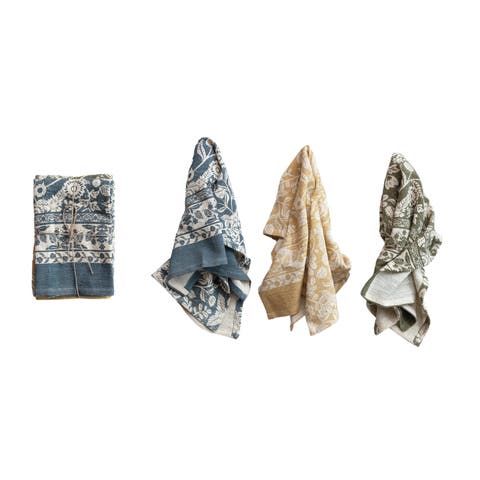 Blossom Cotton Tea Towel, Multicolor, Set of 3