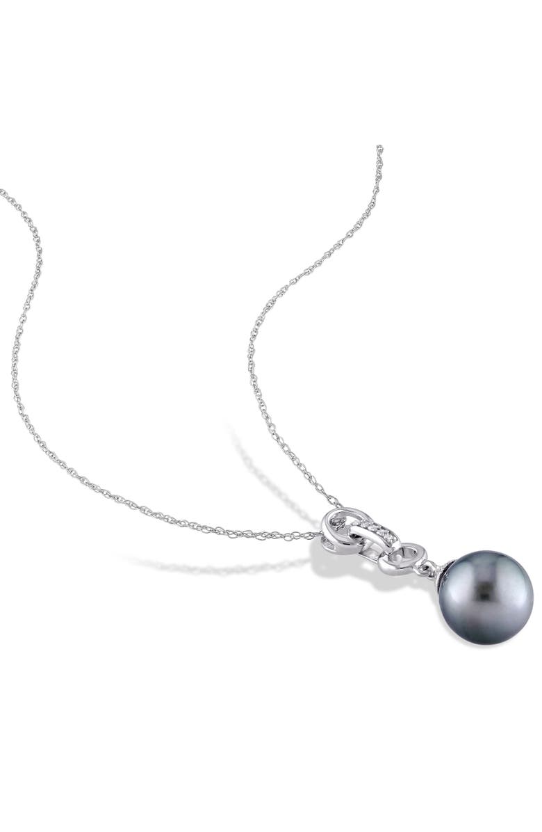 Julianna B. Tahitian Pearl & Diamond Drop Link Necklace 10k, Alternate, color, Pearl