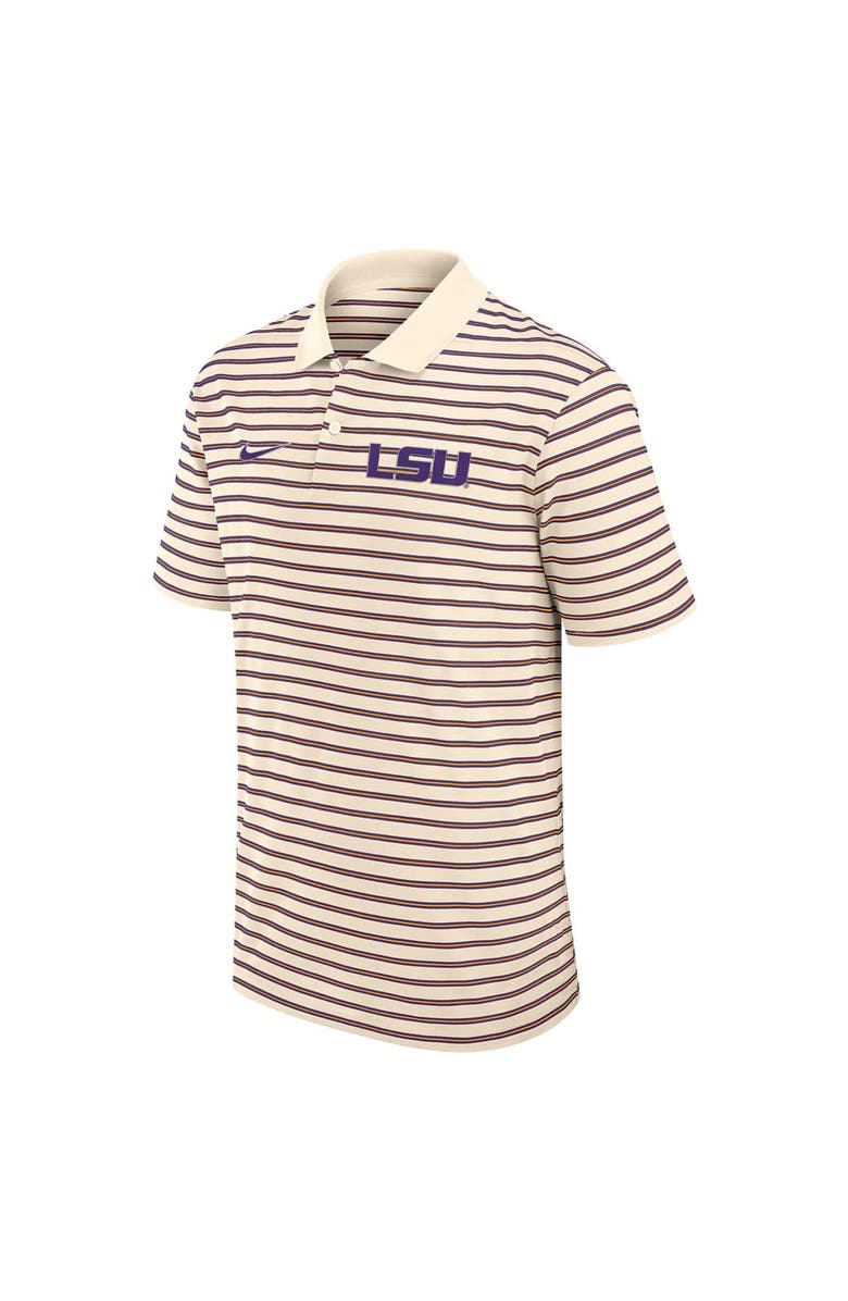 Nike Men's Nike Cream LSU Tigers Solid Foundation Striped Performance Polo, Alternate, color, Cream