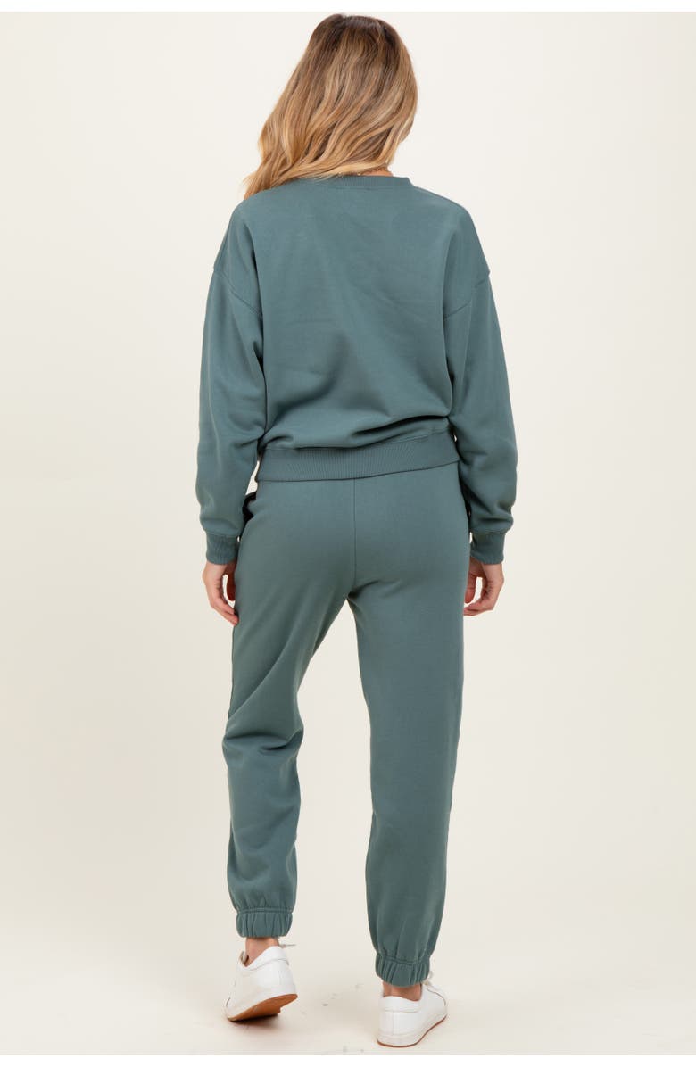 PinkBlush Fleece Long Sleeve Pullover & Jogger Set, Alternate, color, Jade