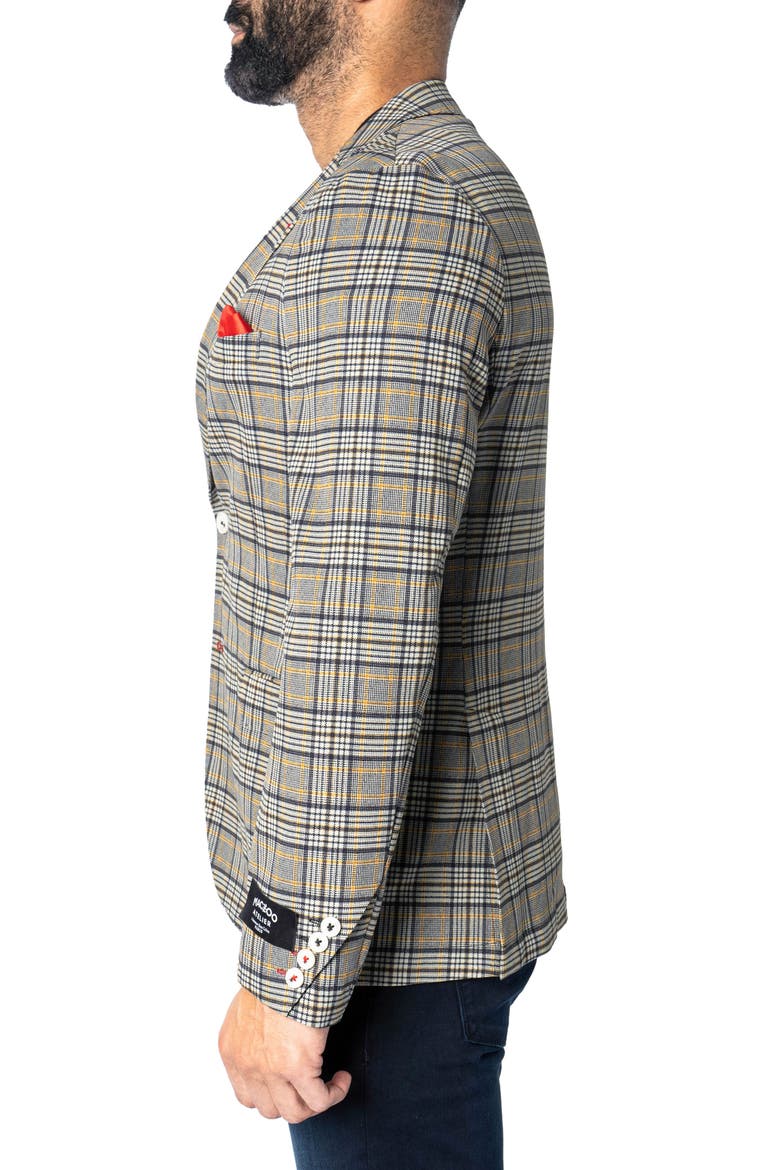 Descartes Unconstructed Plaid Coted Ivoire Yellow Blazer, Alternate, color, YELLOW