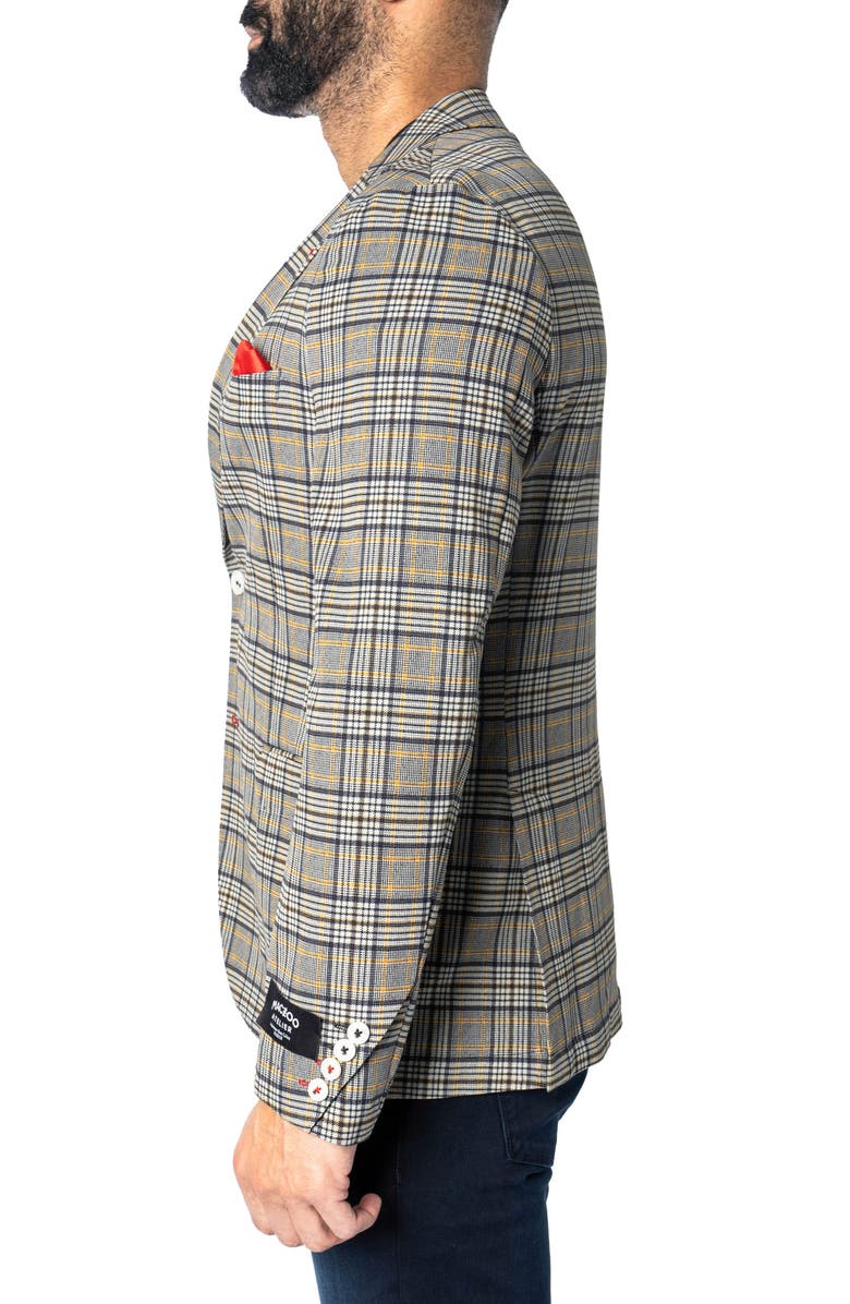 Maceoo Descartes Unconstructed Plaid Coted Ivoire Yellow Blazer, Alternate, color, Yellow
