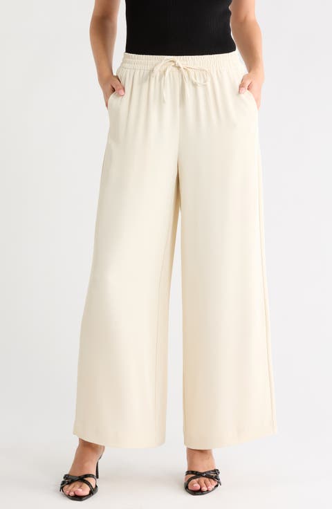 Wide Leg Pull-On Pants