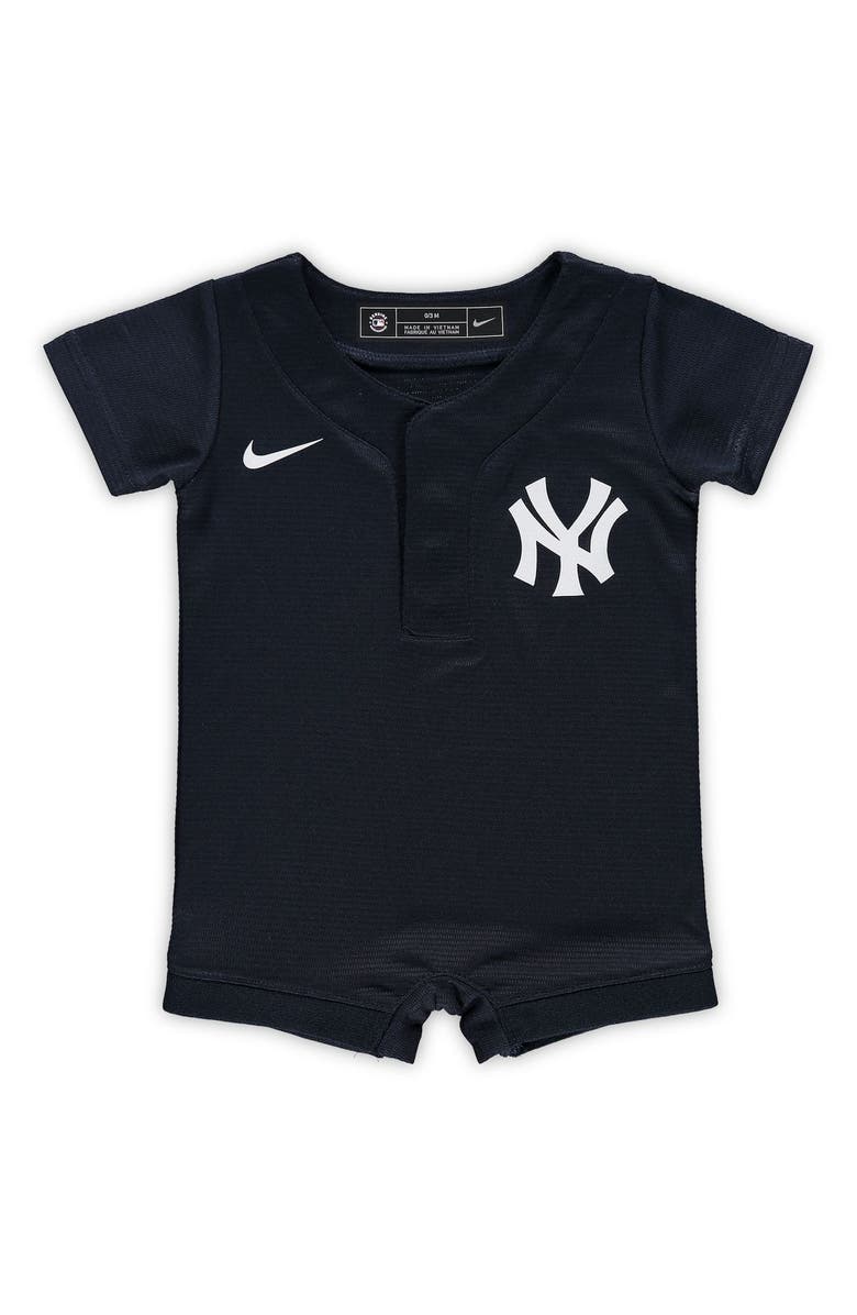 Nike Newborn & Infant Nike Navy New York Yankees Official Jersey Romper, Main, color, Navy