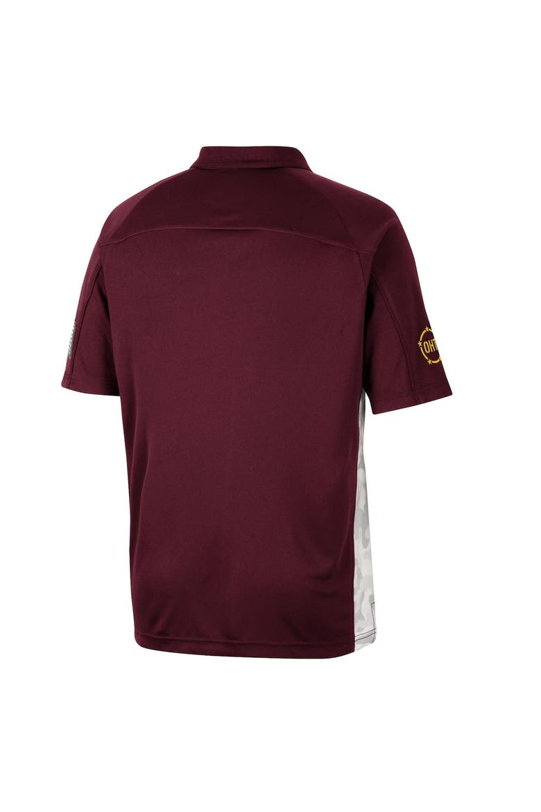 Men's Colosseum Maroon Arizona State Sun Devils OHT Military Appreciation Snow Camo Polo, Alternate, color, Maroon