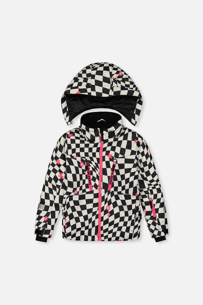 Teknik Checkered Jacket & Pants Two Piece Snowsuit, Alternate, color, Bright Pink and Checkered