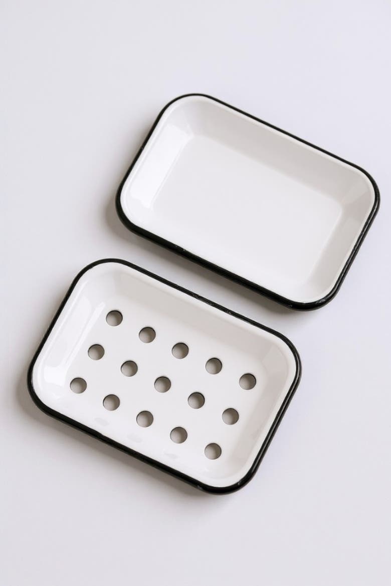 Enamel Soap Dish, Alternate, color, White